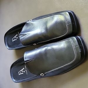 NEW Etienne Aigner Black Slip-on Square Toe mules, Size 11